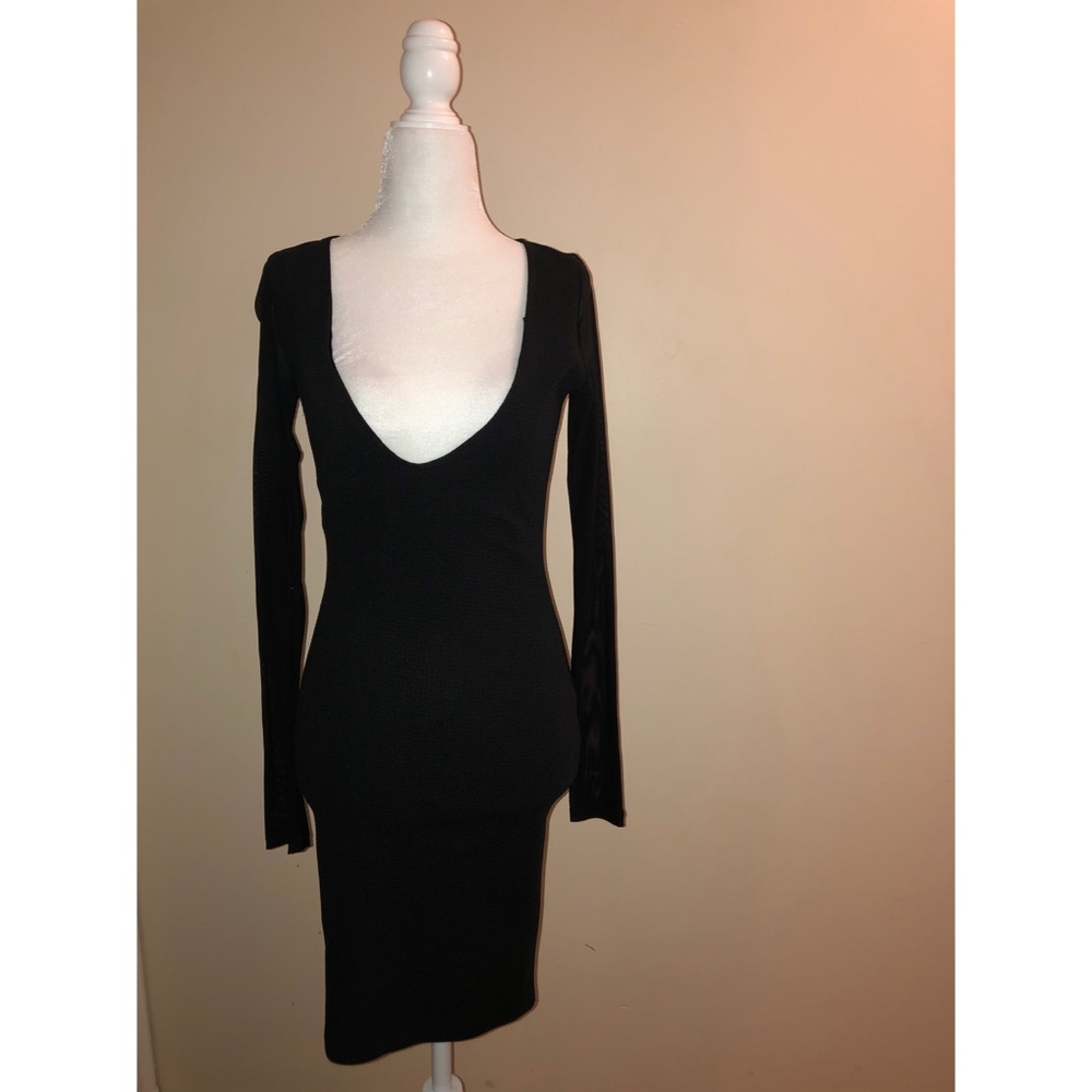 Black Dress w/ Mesh Sleeves